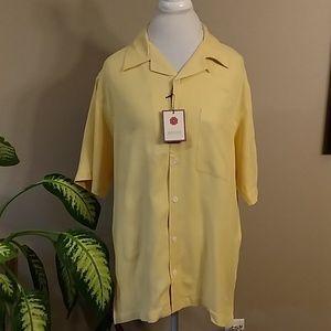 Red House yellow button upshort sleeve shirt Sz L